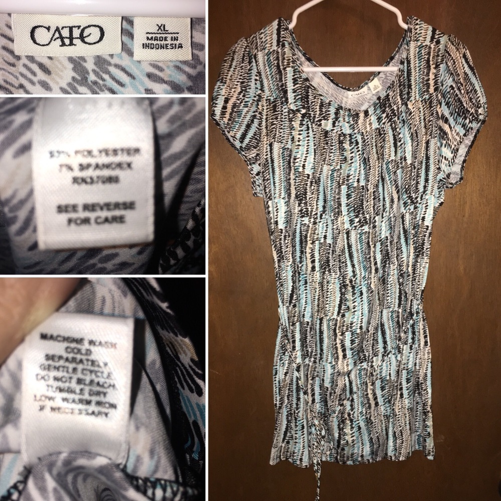 🏵EUC Cato tunic in blue, cream and black🏵